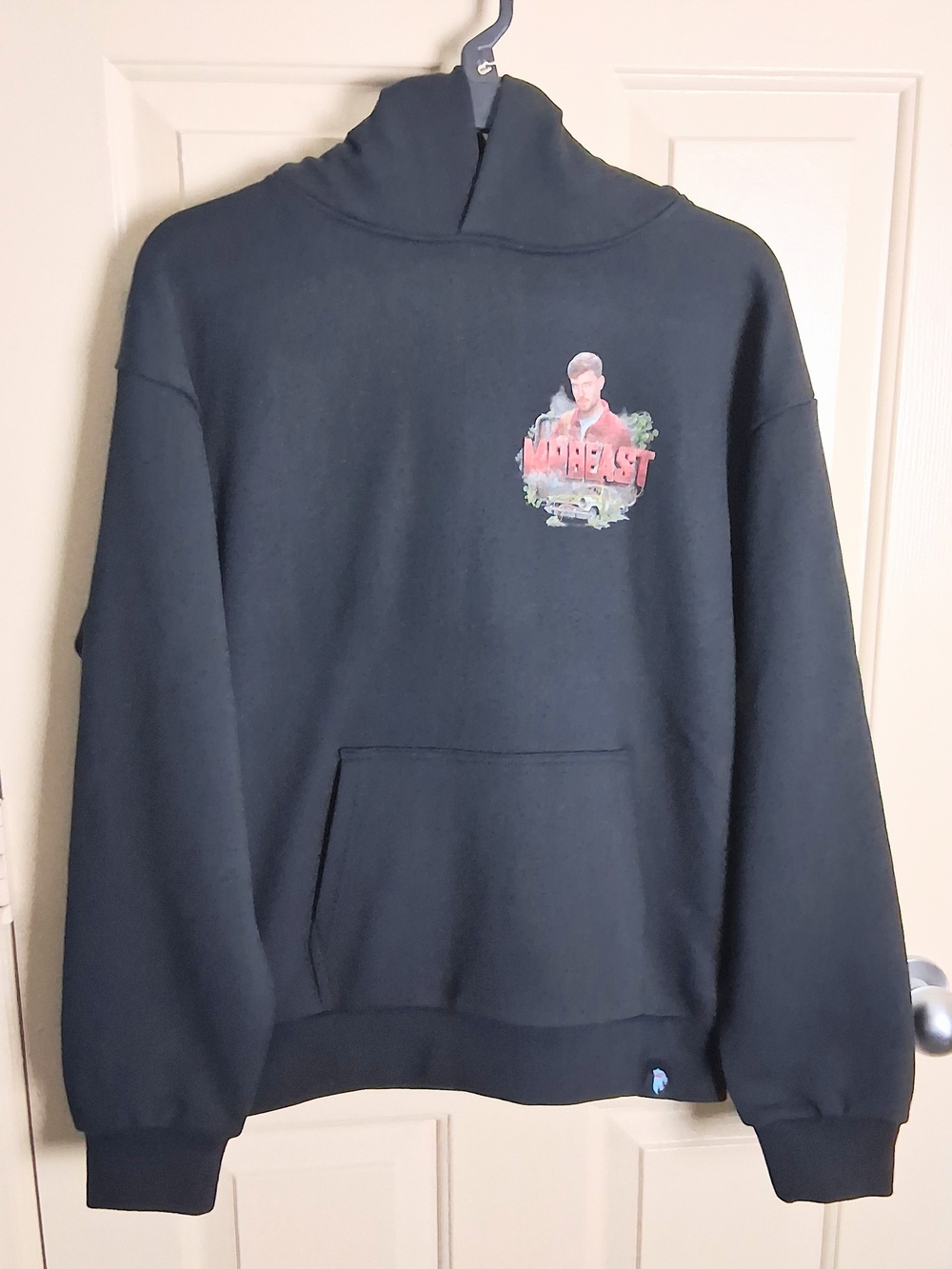 Mr Beast Original Premium Boys Black Graphic Hoodie Size 14 Youth NWT